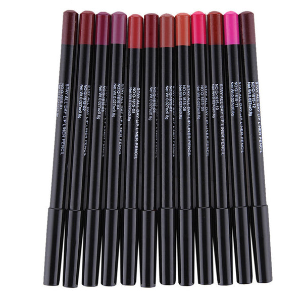 12pcs Professional Multi-functional Lipliner Pencil