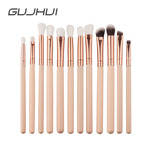 GUJHUI 12Pcs Professional Eyes Makeup Brushes Set