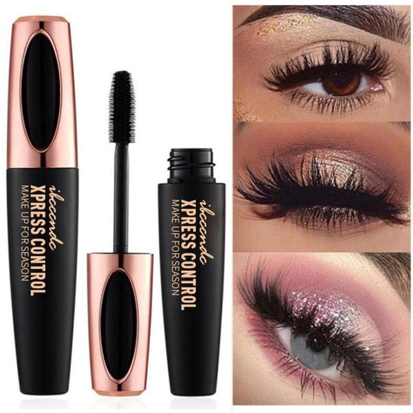 4D Silk Fiber Eyelash Mascara Cosmetic Black Mascara