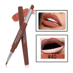 MISS ROSE 14 Color Double-end Lipsticks Lasting Lipliner