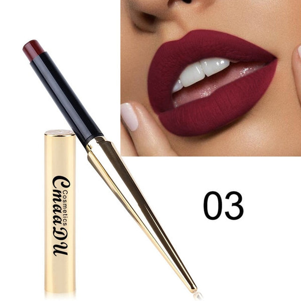 12 Shade 1PC Waterproof Lipstick Matte Pumpkin Color