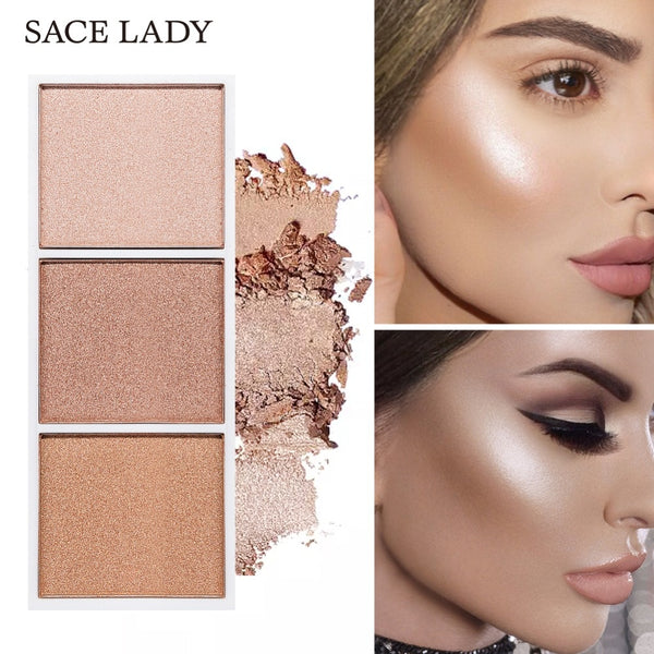 SACE LADY 4 Colors Highlighter Palette Makeup Face
